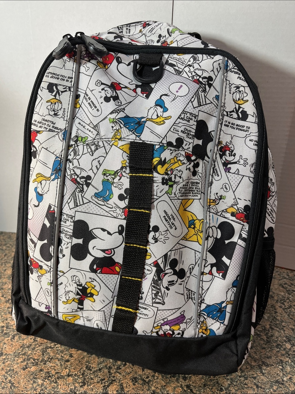 Disney Parks Mickey Comic-Strip Backpack in White, Black and Multicolor Accents